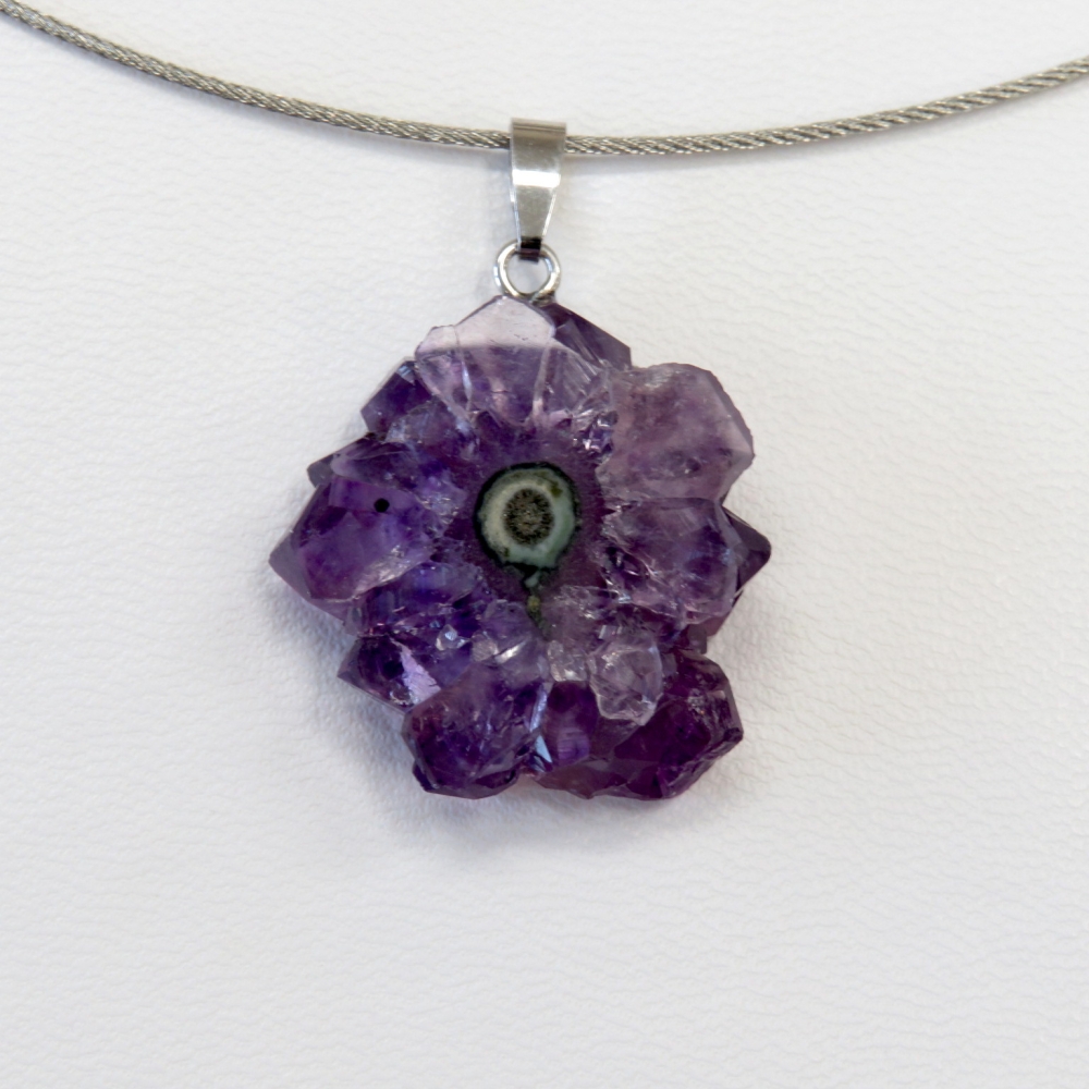 Amethyst Stalaktit Anhänger mit Silberschlaufe 925 rhod.